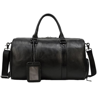 18" Genuine Leather Travel Duffel Bag