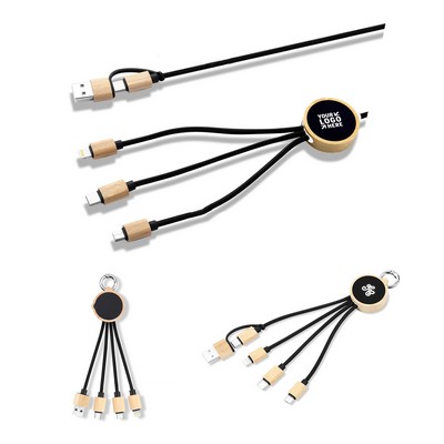Bamboo Wood Light-Up Charging Cable