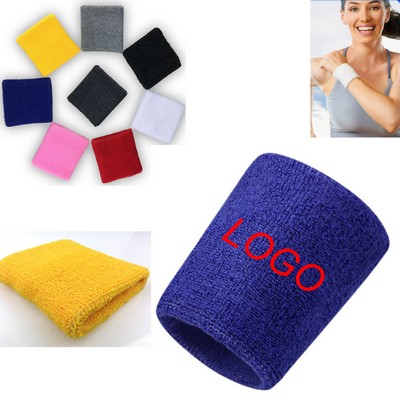 Polyester Sports Wristband Sweatband Elastic Wrist Support
