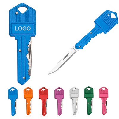 Pocket Folding Key Shape Mini Knife Keychain