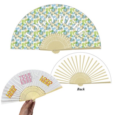 Polyester Fans With Bamboo