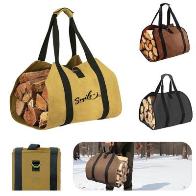 Canvas Firewood Tote Bag