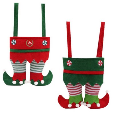 Christmas Elf Pants Stocking Gift Tote Bag Non Woven Fabric