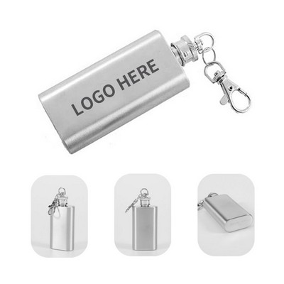 2 oz. Stainless Steel Flask Keyring