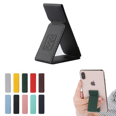 Pu Leather Functional Cell Phone Grip Stand