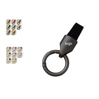 Matte Leather Metal Keychain