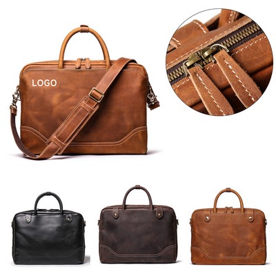 Handmade Buffalo Leather Briefcase Laptop Bag