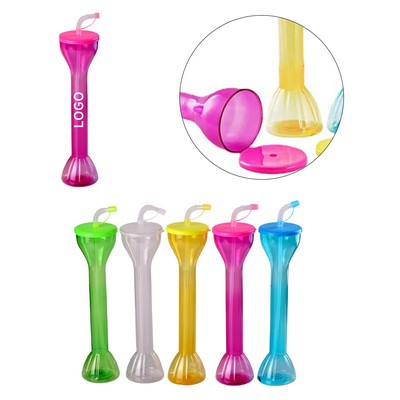 20 oz Plastic Party Yard Cup with Lid and Straw for Events