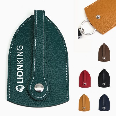 PU Pebbled Leather Car Key Pouch With Pull-Out Design