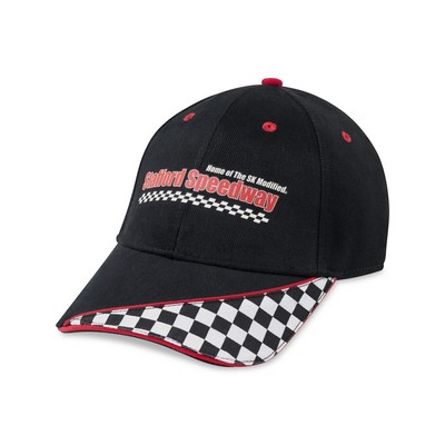 Merrimack Hat Co.™ Checkered Flag Race Hat - Black-White