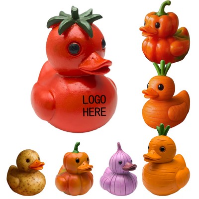 Whimsical Vegetable Duck Resin Sculpture