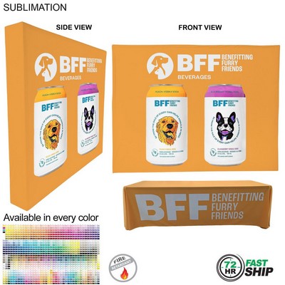 72Hr Fast Ship - Tradeshow booth package Ultra, 10' Straight Wall with Wrap End Caps & 8' tablecloth