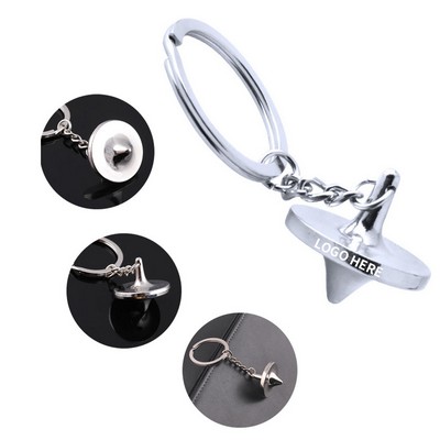 Zinc Alloy Whipping Top Spinner Keyring