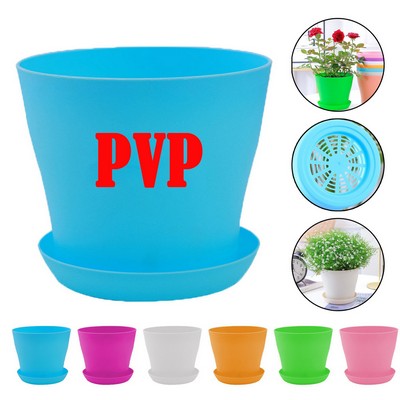 Plastic Flower Gardening Pot Planter With A Water-storage Tray