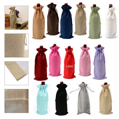 Burlap Wine Bag