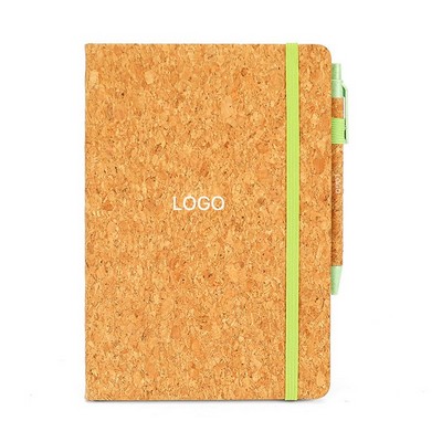 A5 Eco-Friendly Cork & Linen Notebook Sustainable Wheat Straw Paper Journal Natural Fiber