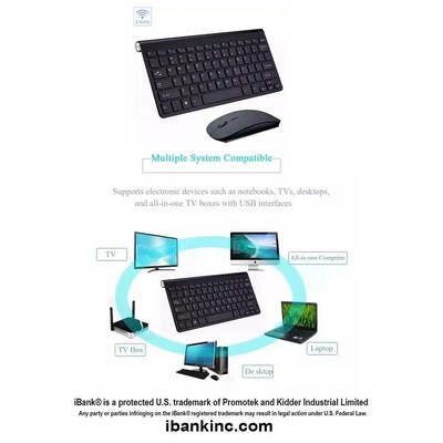 iBank ® Mini Wireless Keyboard + Mouse compatible with Mac, PC and Laptop