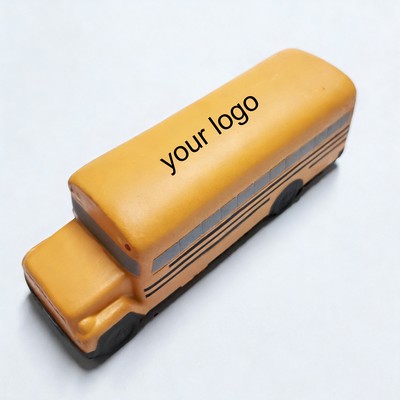 School Bus Shaped PU Stress Toy