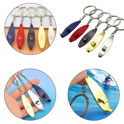 Surfboard Beachy Metal Bottle Opener Keychain