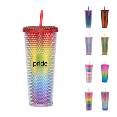 24 oz Rainbow Gradient Double-Wall Tumbler