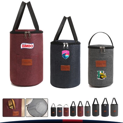 Nourchill Cylindrical Handheld Lunch Cooler Bag - Medium