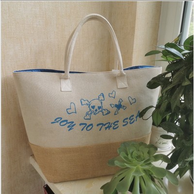 Canvas Burlap Tote Bag with Handles