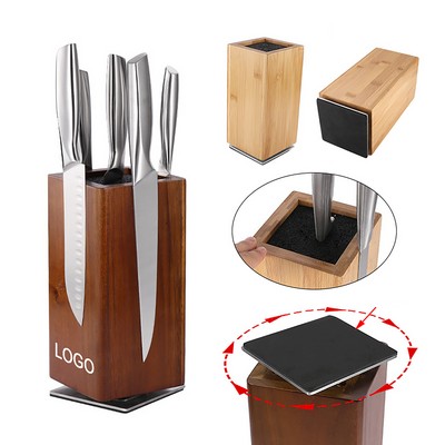 360° Rotating Wooden Magnetic Knife Holder