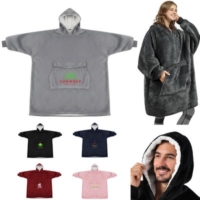 Oversized Sherpa Fleece Blanket Hoodie