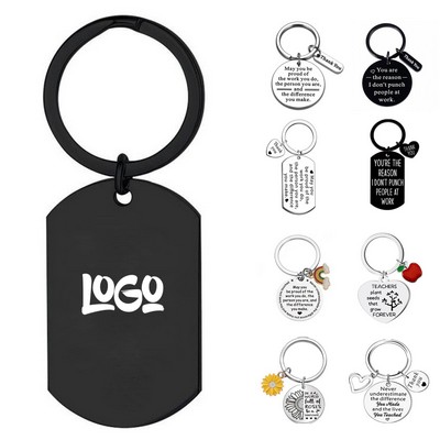 Customizable Stainless Steel Multi-Style Keychain