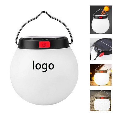 Solar-Powered Round Camping Lantern