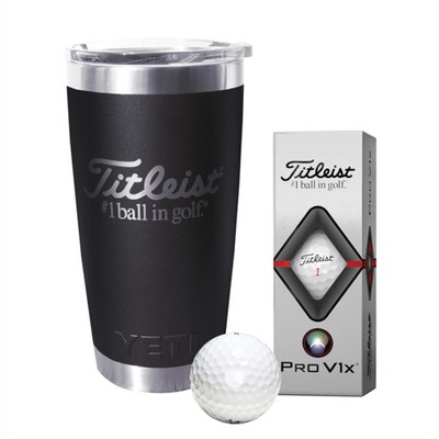 Titleist® 3-Ball Pro V1x Golf Balls & YETI® 20 oz Tumbler Gift Set