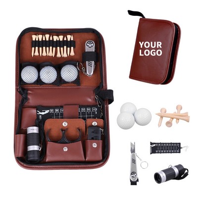 Ultimate Golf Gift Set in Zippered PU Leather Bag
