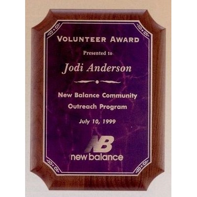 Walnut Plaque w/ Ruby Marble Center (7"x8")