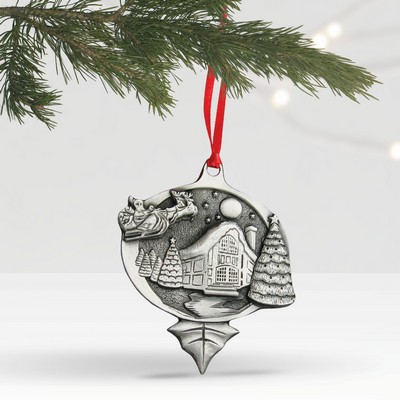 2" x 2" Santa Sled Scene Ornament