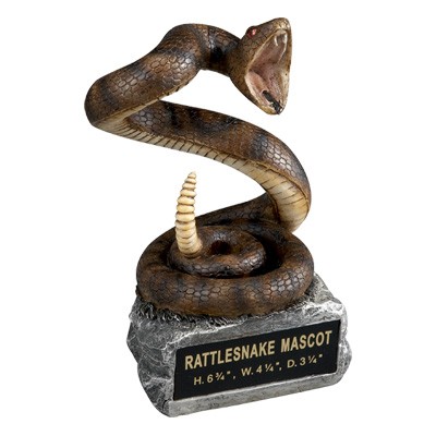 Rattlesnake Mascot Trophy w/Engraving Plate