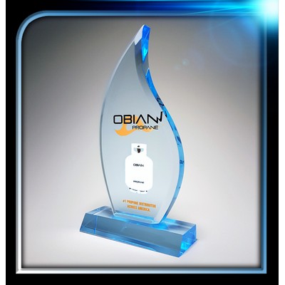 Executive Series Blue Flame Award w/Base (4 1/4"x8 1/4"x3/4")