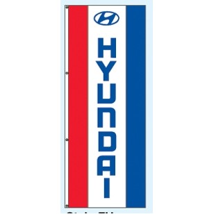 Double Faced Interceptor® Drape Flags (Center Panel - Hyundai®) (3' x 8')