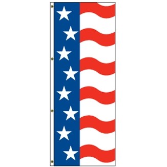 America Forever Free Flying Flag Drape (Star/Wavy Stripes)
