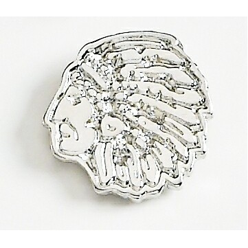 Indian Head Mascot Marken Design Cast Lapel Pin (Up to 3/4")