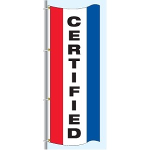 Double Faced Stock Message Interceptor® Drape Flag (Certified) (3' x 8')