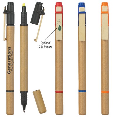 Dual Function Eco-inspired Pen With Highlighter