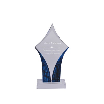 Blue/ Clear Acrylic Diamond Award (12")