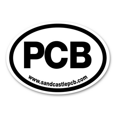 USA Made Premium UV Window Micro-Suction Cling Decal (3"x4.25") Oval Shape