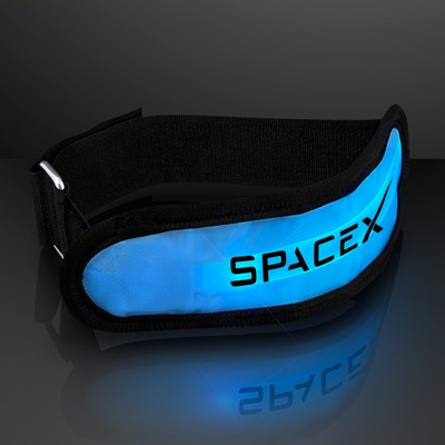 Light Up Blue LED armband for night safety - PRINTED