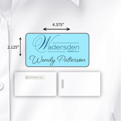 Laminated Personalized Name Badge/Tag (2.125"x4.375") Rectangle