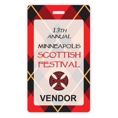 USA Made Laminated Paper Event Badge – 20mil Budget-Friendly (2.625"x4.5") Rectangle