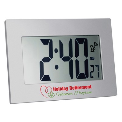 Large Display Radio Controlled Atomic LCD Wall or Desk Clock