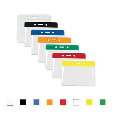 Horizontal Top Load Color Bar Badge Holder - Orange (3.85"x2.68")