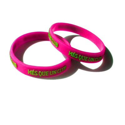 1/2" Embossed Silicone Wristband w/ Color Imprint