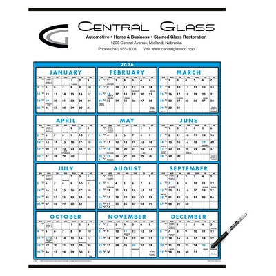 Triumph® Calendars Span-A-Year (Laminated with Marker) Calendar